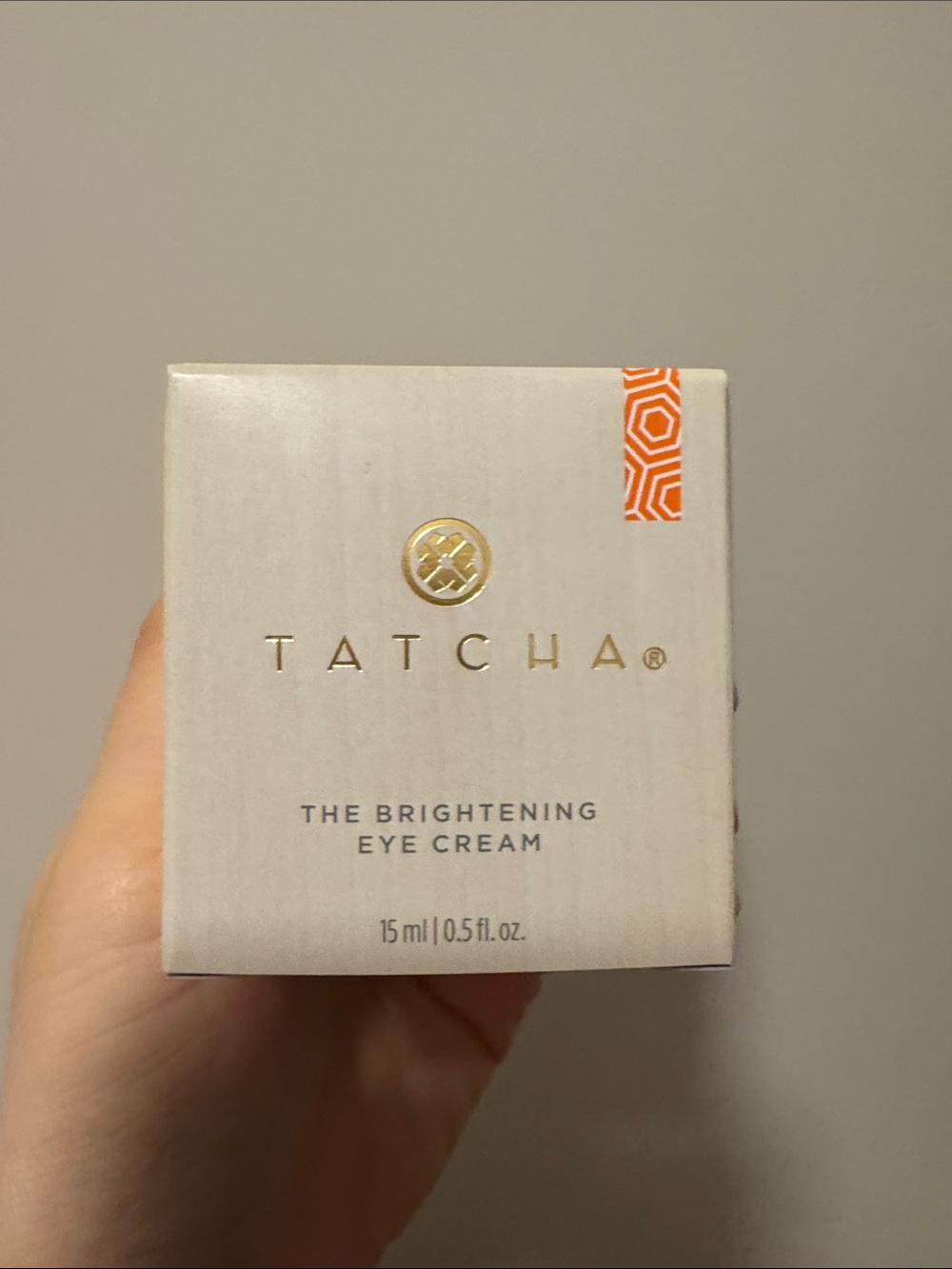 Tatcha Brightening Eye Cream — White with Orange Accent